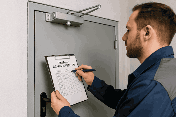 Prüfung Brandschutztür – Funktionskontrolle Türschließer und Dokumentation